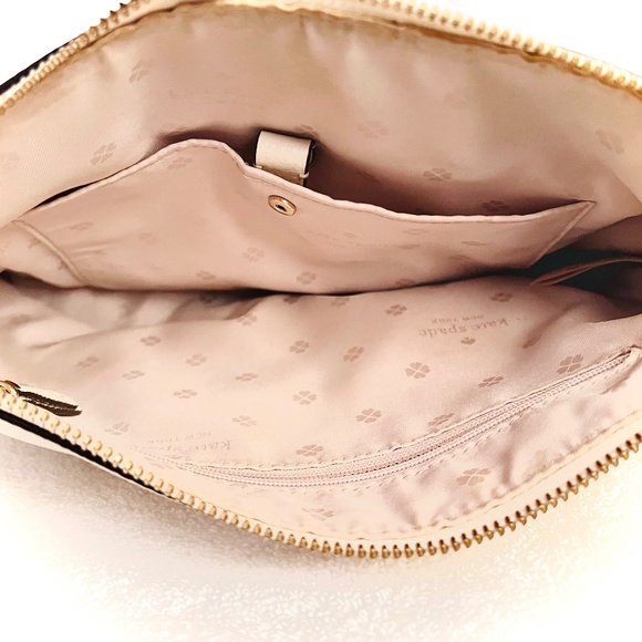 Kate Spade New York Medium Polly Leather Crossbody Bag White Parchment - Picture 6 of 11